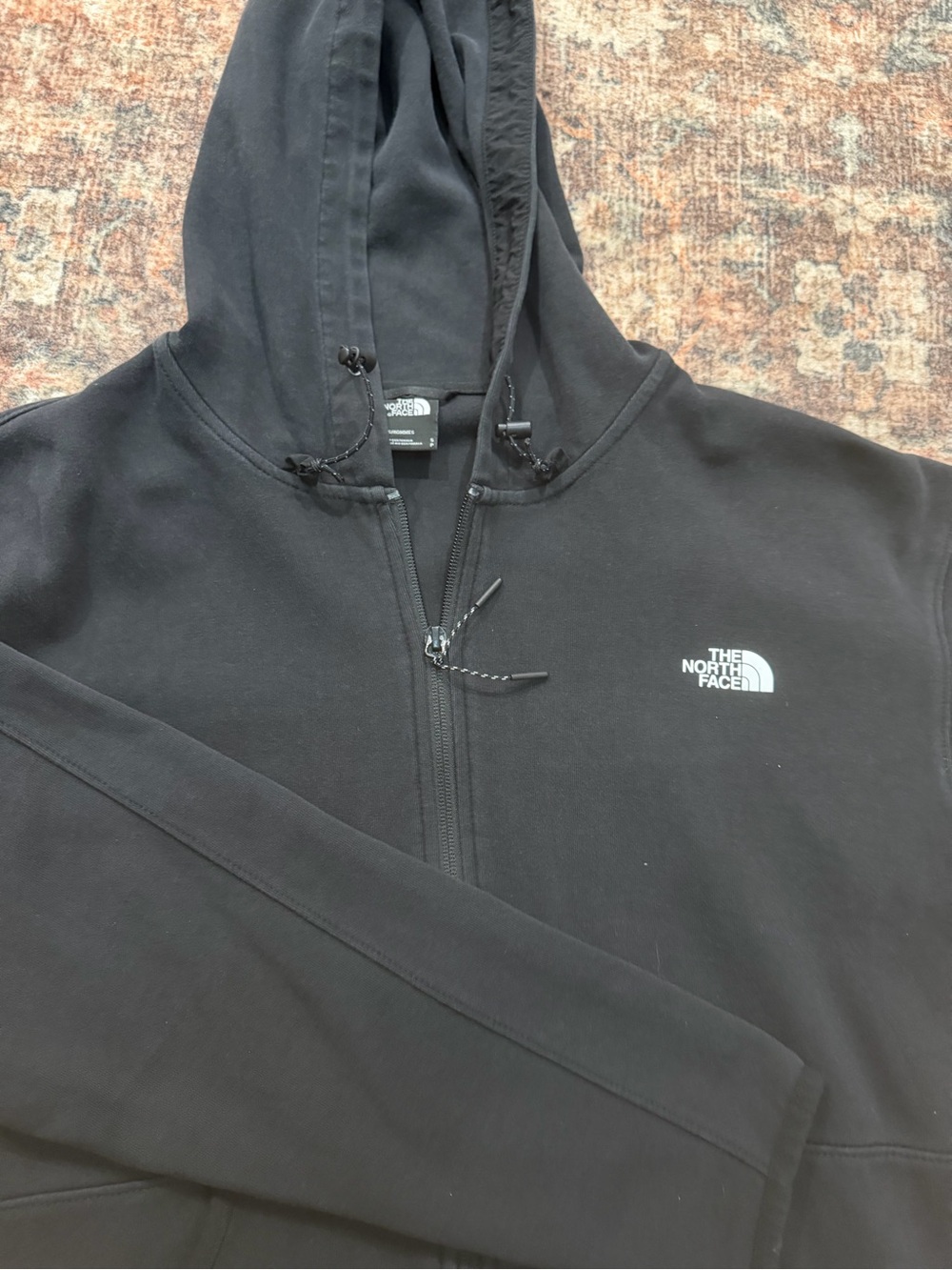 The North Face Men's Black Full-Zip Hooded Sweatshirt with Logo